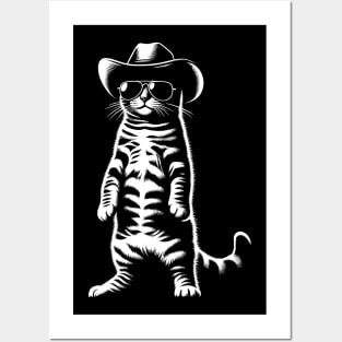 Cat Cowboy Cowgirl Country Western Funny Cat Posters and Art